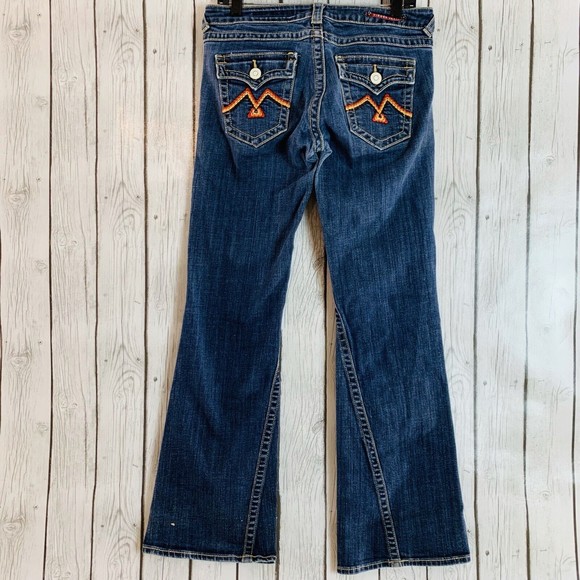 Womens Vigoss Bootcut Embroidered Flap Pocket Dark Wash Denim Blue Jeans Size 9 - Picture 3 of 8